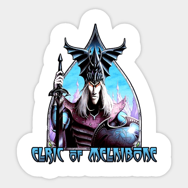 Elric of Melnibone (Alt Print) Sticker by Miskatonic Designs